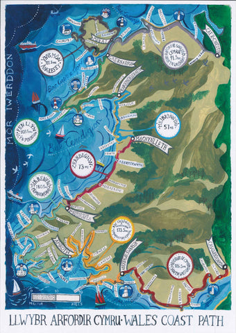 'The Wales Coastal Path' Poster by Lizzie Spikes