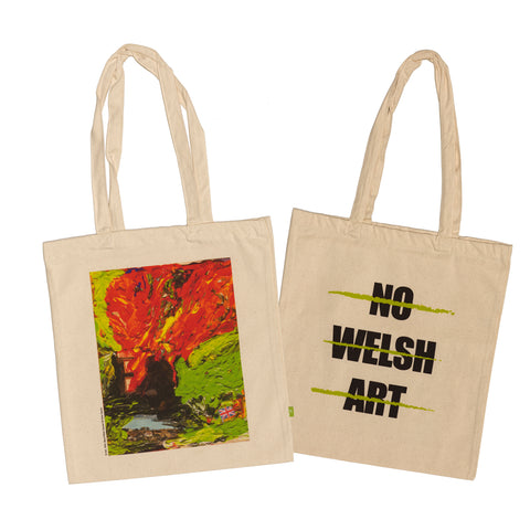 Bag siopa Cynfas 'Tŷ Haf'/ 'No Welsh Art' by Beca (Peter Davies)