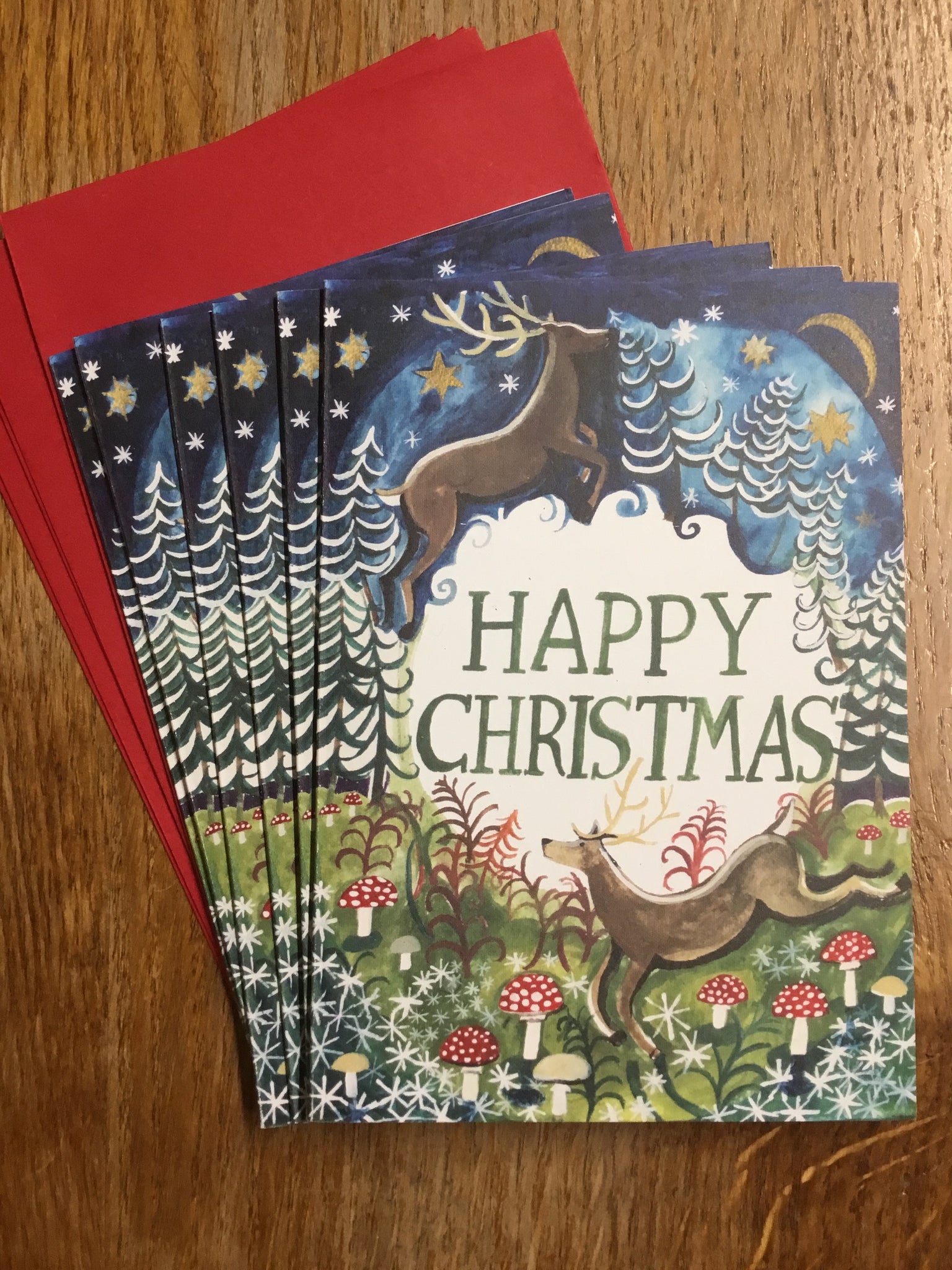 'Merry Christmas Reindeer' Christmas Cards by Lizzie Spikes