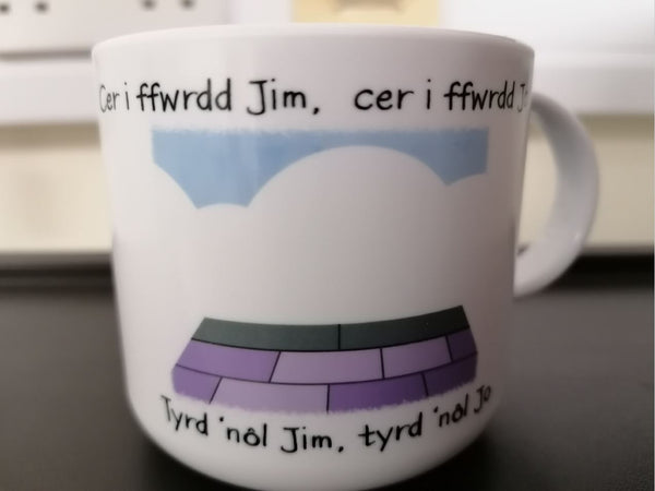 Melamine Nursery Rhyme cup 'Dau dderyn bach'..