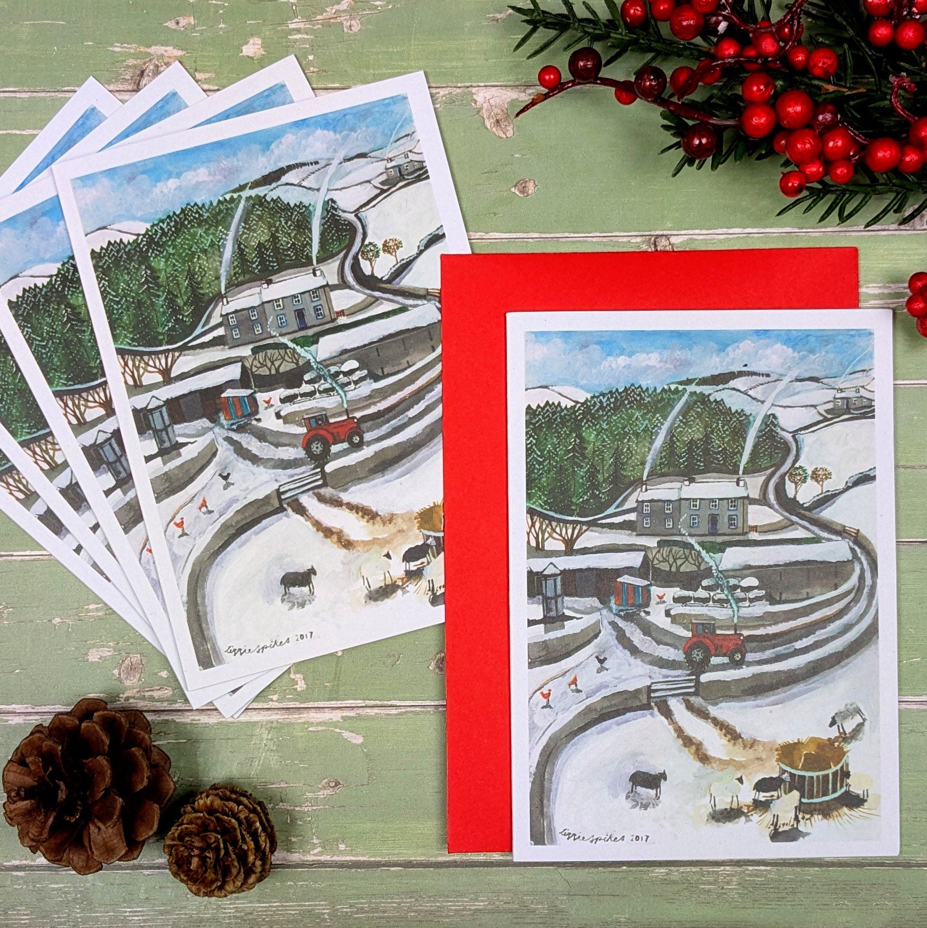 'Cefn Gwlad yn y Gaeaf' Christmas Cards by Lizzie Spikes