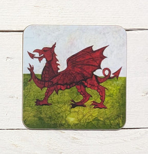 Draig flag coaster by Lizzie Spikes