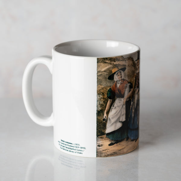 Ceramic mug 'Welsh Costumes' by John Cambrian Rowland