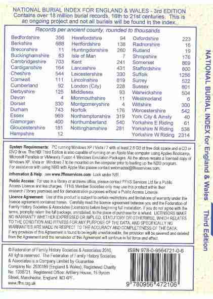 'National Burial Index for England & Wales 3rd Edition'