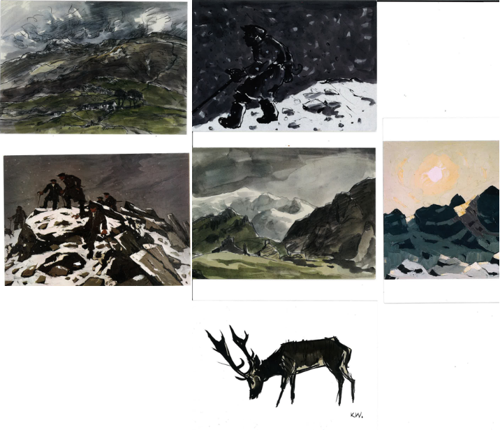 Christmas cards by Kyffin Williams