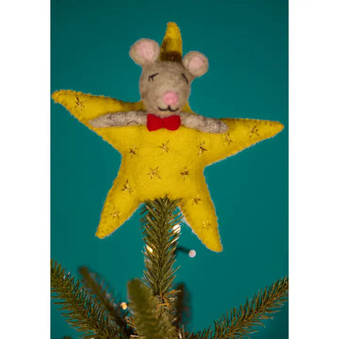 Felt Christmas Tree Topper - 'Mouse Star'