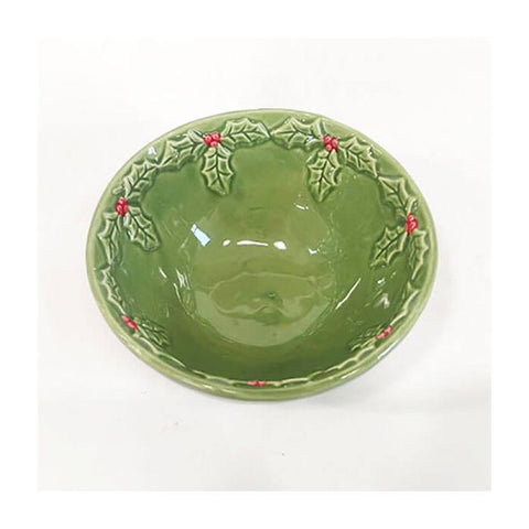'Christmas Holly' Stoneware Bowl