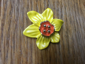 Daffodil Orange Trumpet Brooch