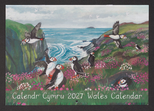 'Cymru a'i Bywyd Gwyllt' - Calendr 2027 gan Lizzie Spikes