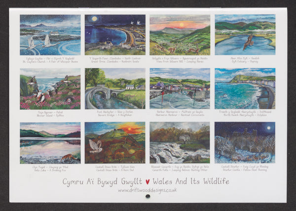 'Cymru a'i Bywyd Gwyllt' - Calendr 2027 gan Lizzie Spikes
