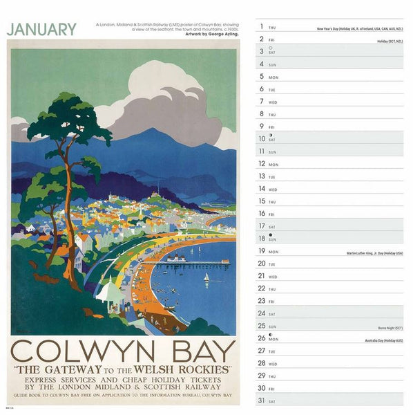 Amgueddfa Reilffordd Cenedlaethol - Calendr 'Wales Poster Art' 2026