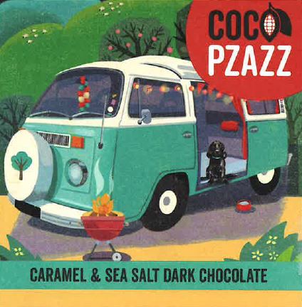 Bar Siocled Tywyll Caramel a Halen Môr Coco Pzazz  - 'Fan Wersylla'