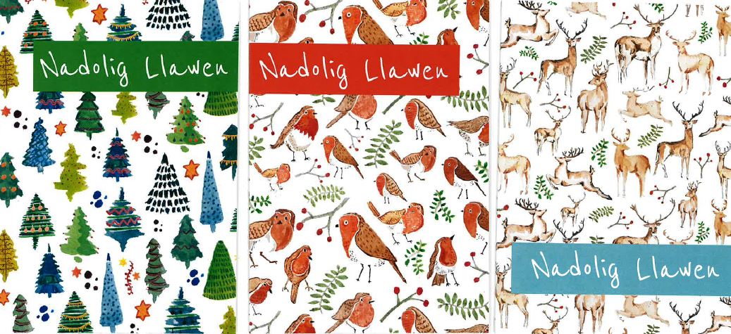 Pecyn o 6 Cerdyn Nadolig 'Nadolig Llawen' gan Cardiau Cardi