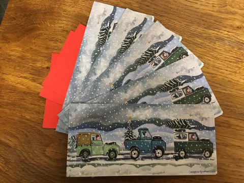 'Christmas Convoy' Christmas Cards by Lizzie Spikes