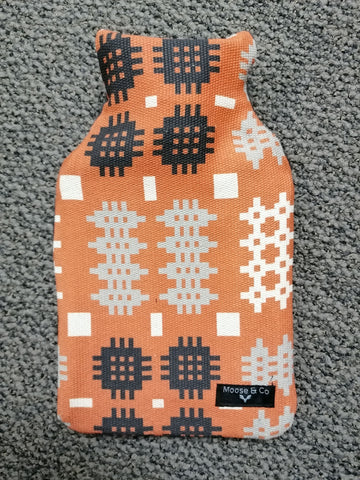 'Welsh tapestry' print hot water bottle - Copper Orange