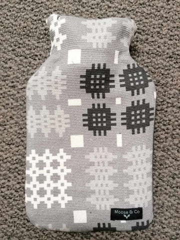 'Welsh tapestry' print hot water bottle - Grey