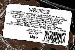 Lolipop siocled addurnedig 'Jones the Dragon'