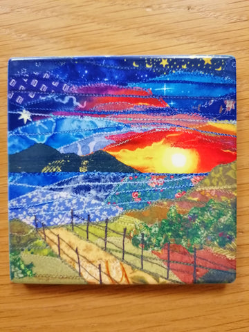 Ceramic coaster 'Sunset' by Josie Russell