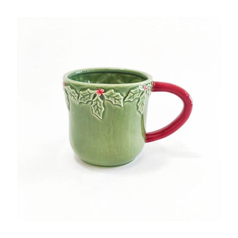 'Christmas Holly' Stoneware Mug