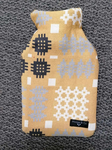 'Welsh tapestry' print hot water bottle - Mustard