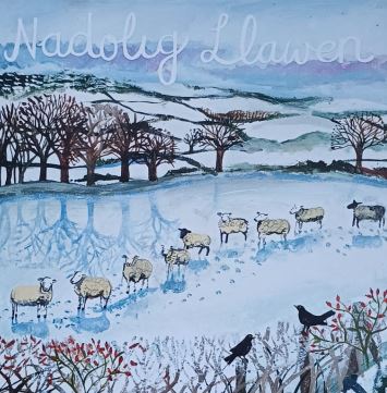 'Nadolig Llawen Defaid' Christmas Cards by Lizzie Spikes