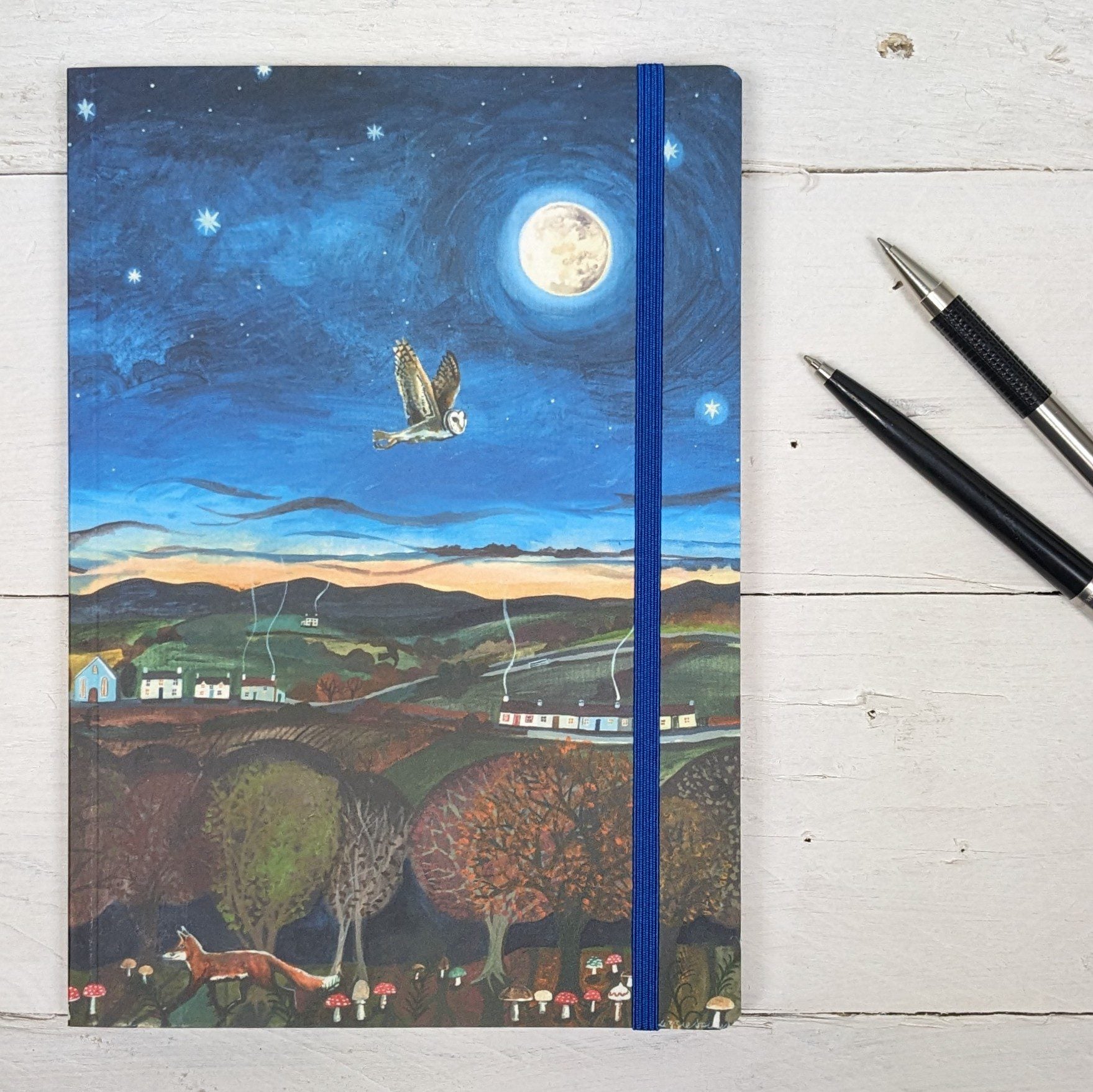 'Owls By Moonlight' Lined Notebook by Lizzie Spikes