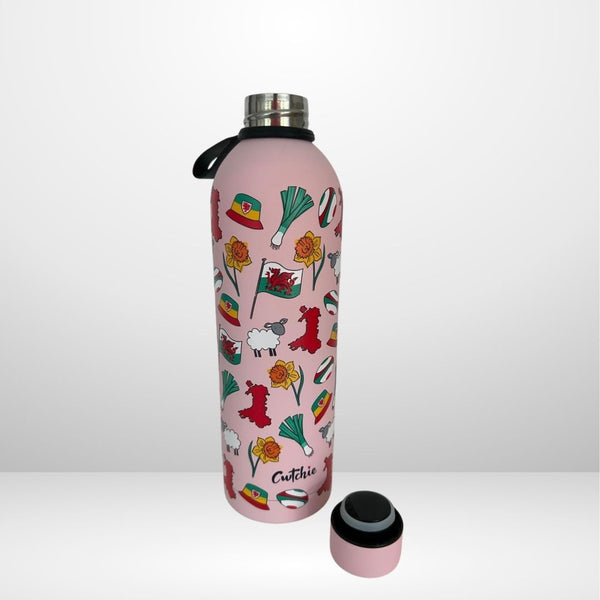 'Cwtchie' - Potel Ddŵr Thermol (Pinc)