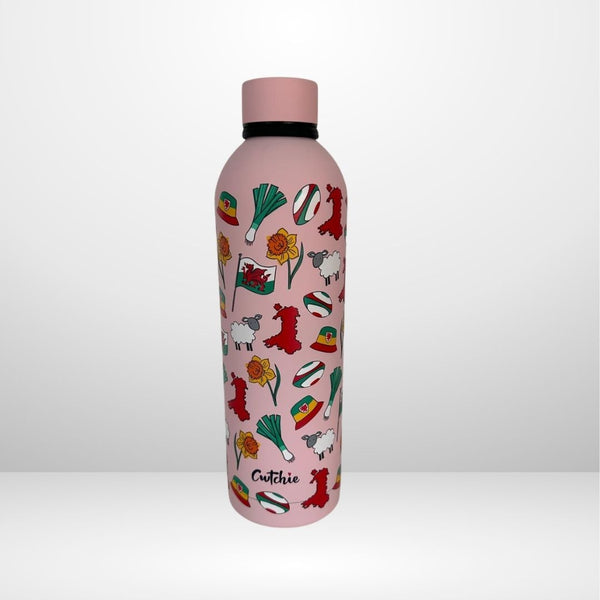 'Cwtchie' - Potel Ddŵr Thermol (Pinc)