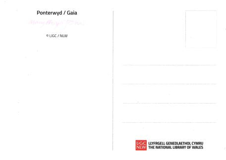 Cerdyn Post 'Ponterwyd/Gaia' - Mary Lloyd Jones