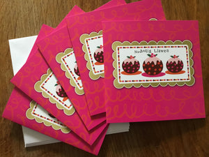 Pack of 5 Charity Christmas Cards - 'Christmas Pudding'