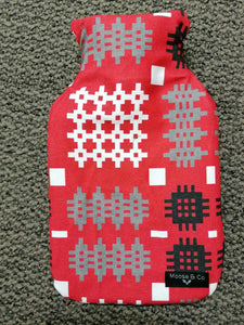 'Welsh tapestry' print hot water bottle - Red