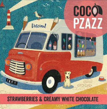 Bar Siocled Mefus a Siocled Gwyn Hufennog Coco Pzazz  - 'Fan hufen iâ'