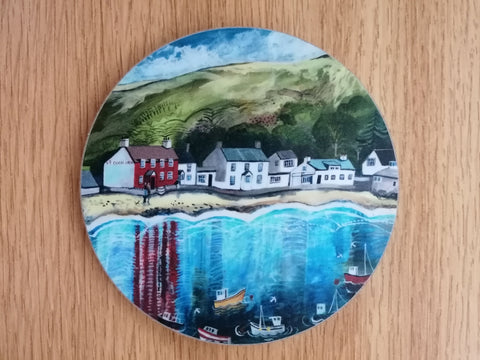 'Ty Coch, Porthdinllaen' round coaster by Lizzie Spikes