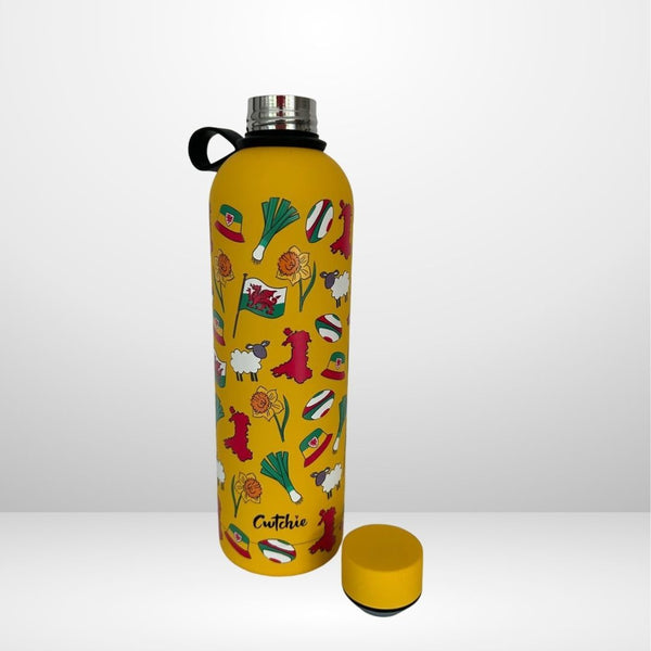 'Cwtchie' - Potel Ddŵr Thermol (Melyn)
