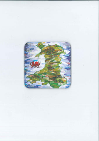 Mat diod cefn corc 'Map Cymru' gan Josie Russell