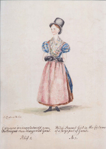 'Lady Llanover:  Gwisgoedd Cambria Rhif. 1' - Print heb mownt