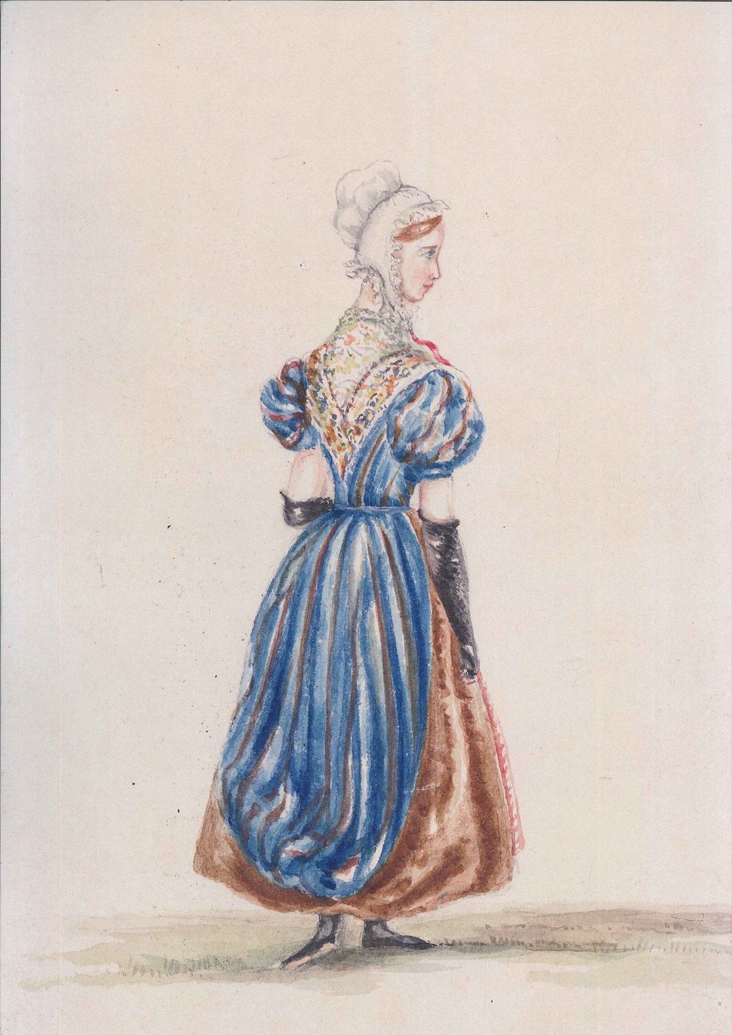 Print heb mownt 'Dull-Wisgoedd Cymru Lady Llanover, 1834 Rhif 2'