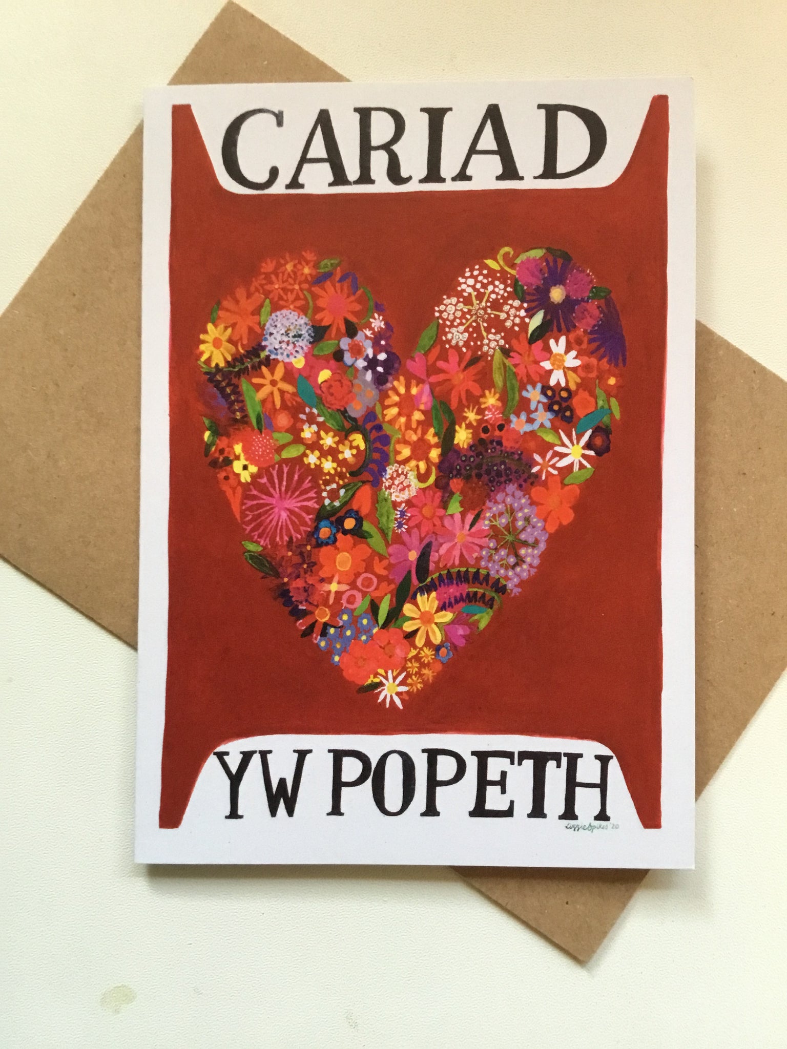 Individual Card 'Cariad yw Popeth' by Lizzie Spikes