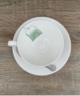 'Te Gwyrdd' (Green Tea) Cup and Saucer