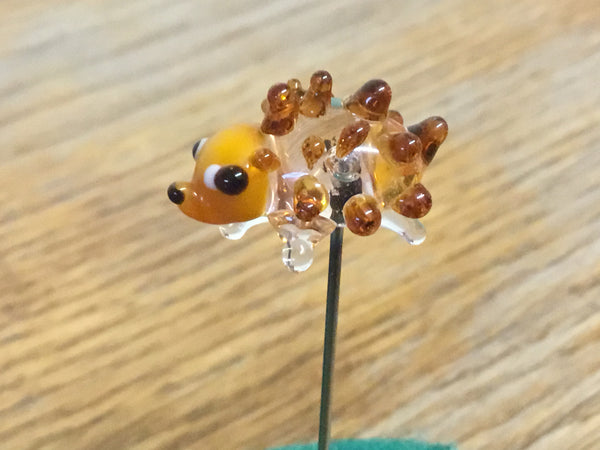 Handmade Glass Lapel Pin - 'Hedgehog'