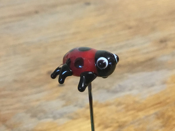 Handmade Glass Lapel Pin - 'Ladybird'