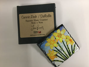 Slate coaster 'Daffodils' by Josie Russell