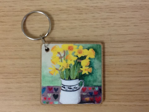 'Daffodils' Keyring by Lizzie Spikes
