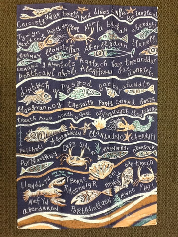 'Welsh Beaches' tea towel by Diana Williams