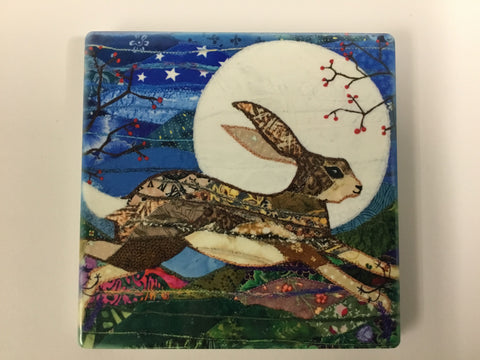 Ceramic coaster 'Moonlit Hare' by Josie Russell
