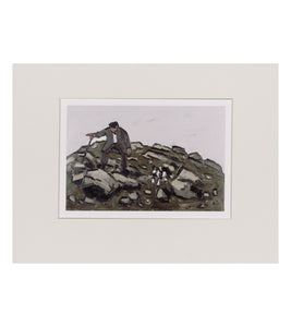 Farmer amongst the rocks [between 1990 and 2006] - Sir Kyffin Williams Print