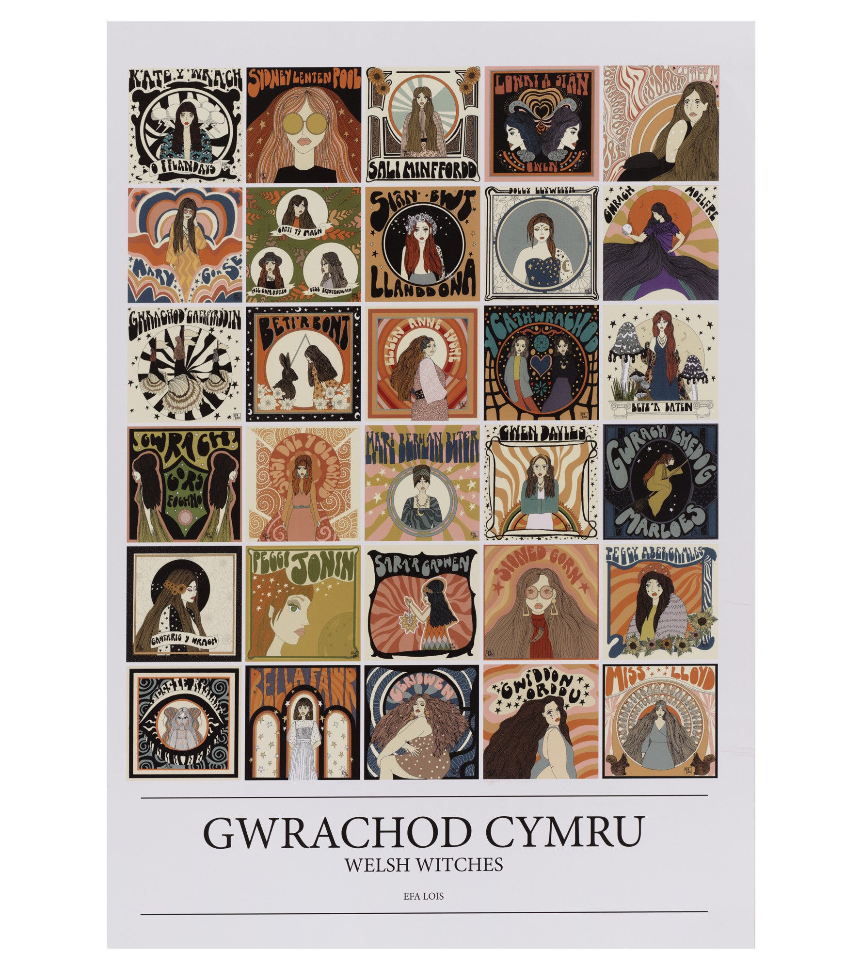 'Poster Gwrachod Cymru' gan Efa Lois