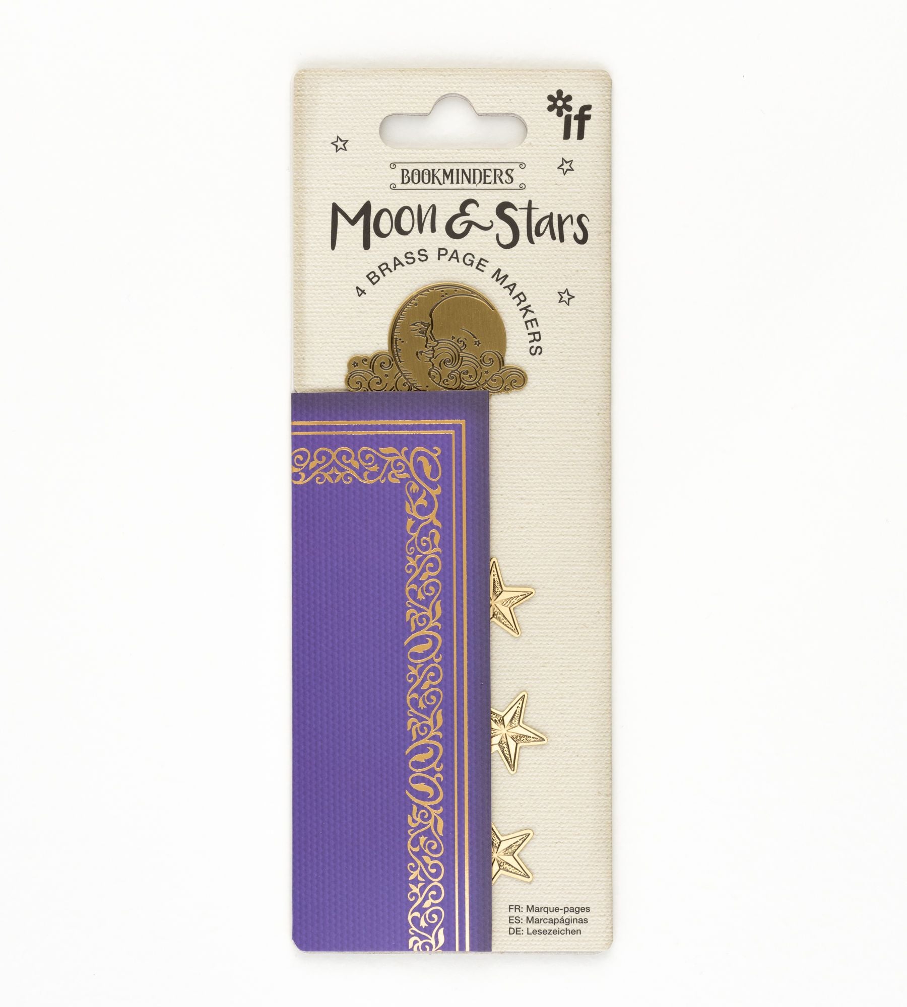 'Moon & Stars' brass effect page markers