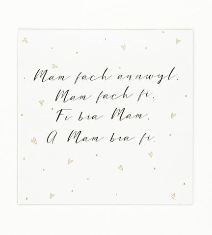 Magned oergell 'Mam fach annwyl...' 