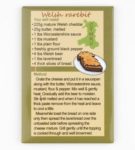 Welsh Rarebit recipe fridge magnet